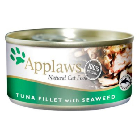 Hrana Umeda - Applaws, conservă hrană umedă pisici cu ton si alge de mare, (în supă), 70g