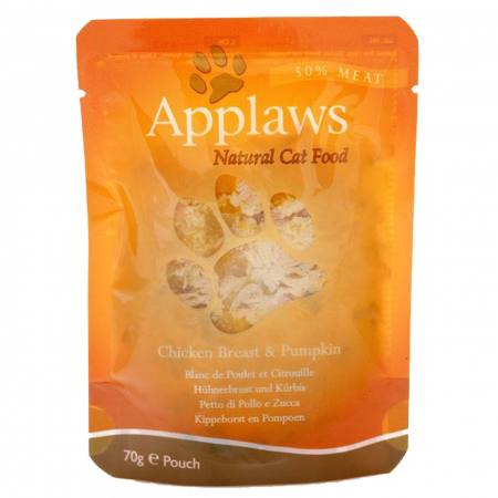Pisici - Applaws plic hrana umeda pisici Piept de Pui şi Dovleac 12x70 g