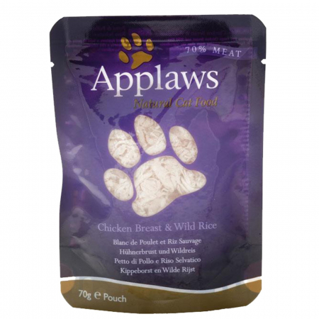 Pisici - Applaws plic hrana umeda pisici Piept de Pui şi Orez Sălbatic 12x70 g