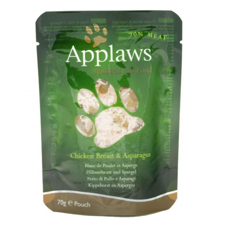 Pisici - Applaws plic hrana umeda pisici Piept de Pui şi Sparanghel 12x70 g