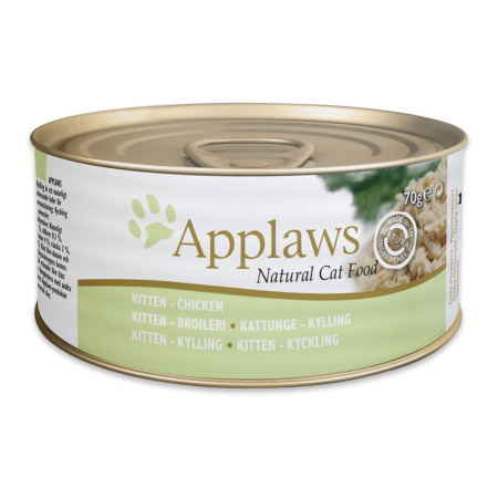 Pisici - Applaws, conservă hrană umedă pisici Junior cu pui, (în supă), 70g