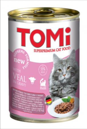 Hrana Umeda - Conserva hrana umeda Tomi pisica cu Vitel, 400 g