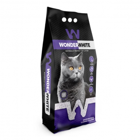 Asternut litiera / Nisip / Silicat - Asternut bentonita pentru pisici Wonder White, 10 kg, aroma Lavanda