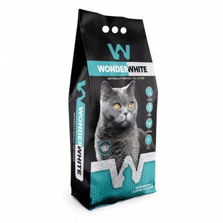 Asternut litiera / Nisip / Silicat - Asternut bentonita pentru pisici Wonder White, 10 kg, aroma Sapun de marsilia
