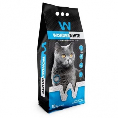 Asternut litiera / Nisip / Silicat - Asternut bentonita pentru pisici Wonder White, 10 kg, fara aroma