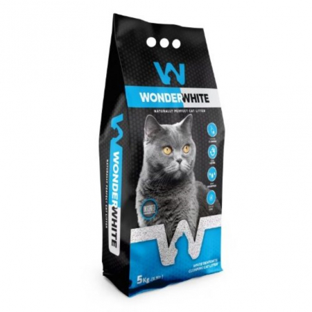 Pisici - Asternut bentonita pentru pisici Wonder White, 5kg, fara aroma