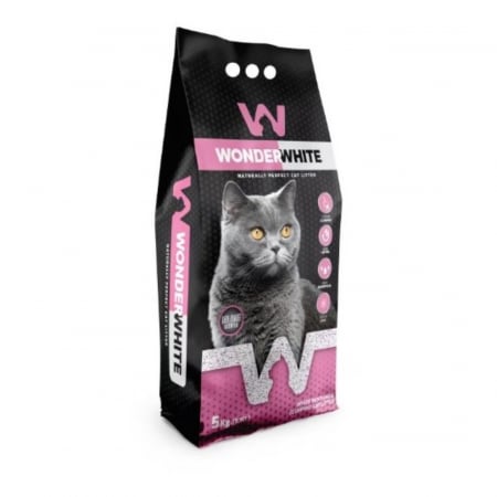 Pisici - Asternut bentonita pentru pisici Wonder White, 5kg, aroma Pudra de talc