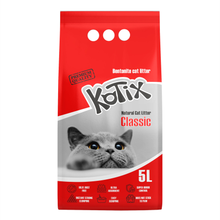 Pisici - Asternut igienic pentru pisici bentonita Kotix, 5l, fara miros