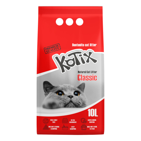 Pisici - Asternut igienic pentru pisici bentonita Kotix, 10l, fara miros