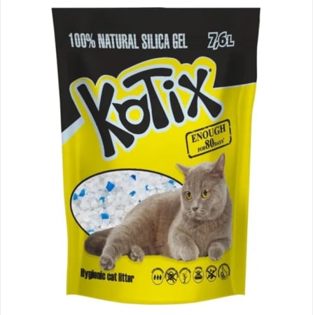 Pisici - Asternut igienic pentru pisici, silicat, Kotix Normal, 7.6L