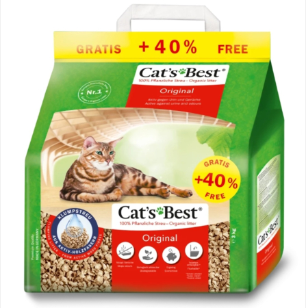 Asternut litiera / Nisip / Silicat - Asternut pentru litiera Cat’s Best Oko Plus Original 5 + 2 l