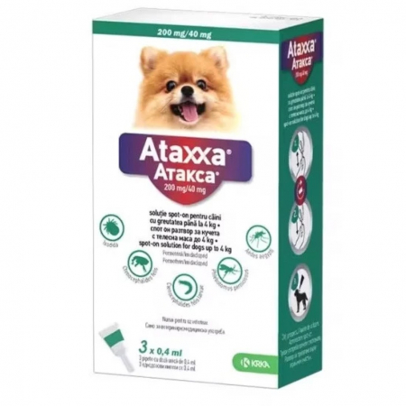 Caini - Ataxxa Dog 40 (<4 kg), 3 pipete