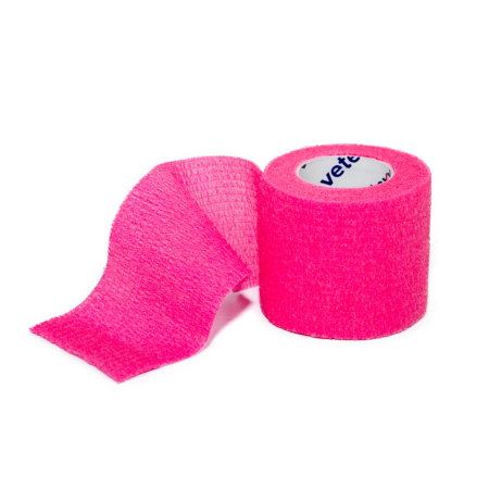 Farmacie Pisici - Bandaj autoadeziv amar Vetexx 2.5 cm x 4.5m roz fluorescent