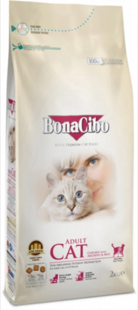 Pisici - BonaCibo Adult Chicken&Rice with Anchovy 15 kg