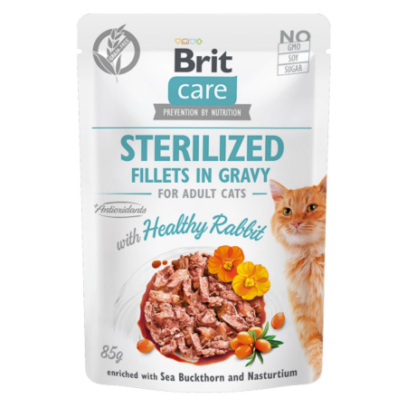 Hrana Umeda - Brit Care Cat Sterilized Fillets in Gravy With Healthy Rabbit 85 g