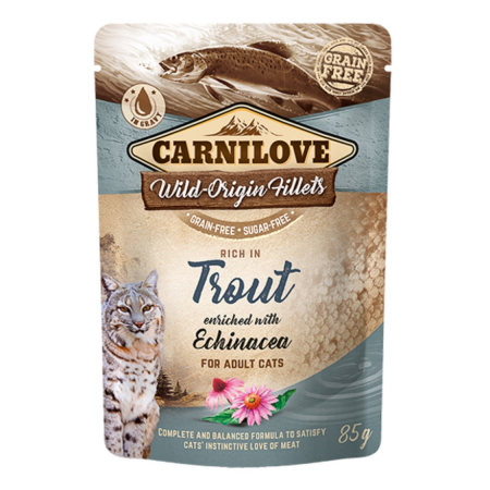 Pisici - Hrana Umeda pentru pisici Carnilove cu Pastrav si Echinacea, 1x85 g