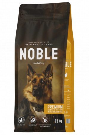 Hrana Uscata Caini - Hrana Uscata pentru Caini, Noble Premium, Pui si Orez, 15 kg