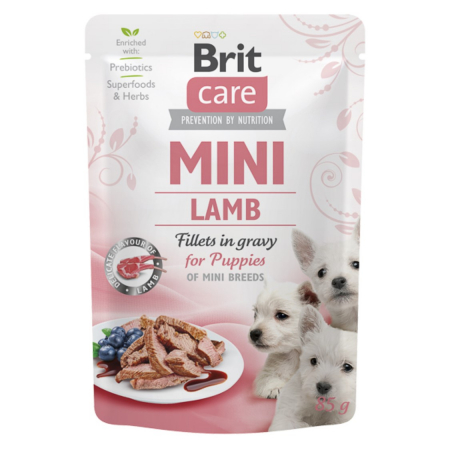 Hrana Umeda Caini - Brit Care Dog Mini Puppy Lamb Fillets in Gravy 85 g
