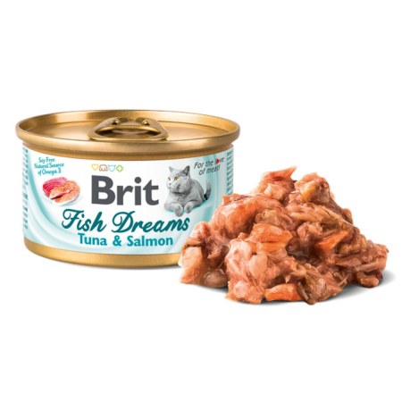 Hrana Umeda - Brit Fish Dreams cu Ton si Somon in suc propiu, 80 g