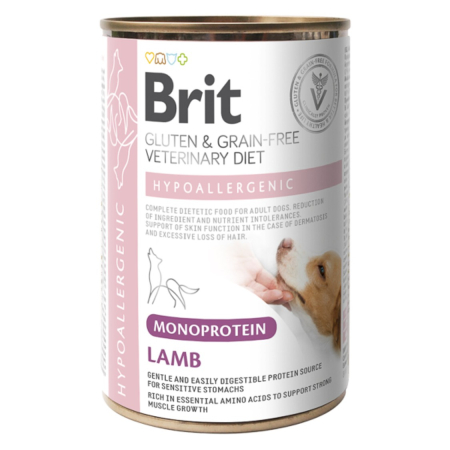 Diete veterinare caini - Brit GF Veterinary Diet Dog Hypoallergenic Monoprotein Lamb 400 g