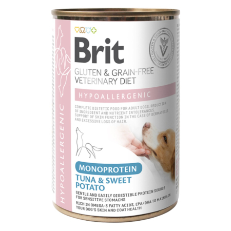 Caini - Brit GF Veterinary Diet Dog Hypoallergenic Monoprotein Tuna & Sweet Potato 400 g