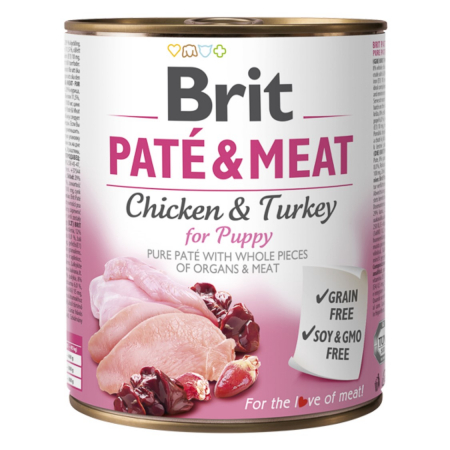 Hrana Umeda Caini - Brit Pate and Meat Puppy 800 g