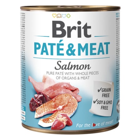 Caini - Brit Pate and Meat Salmon, 800 g