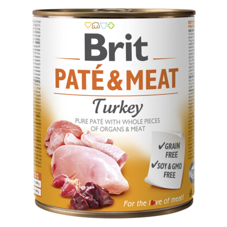 Caini - Brit Pate and Meat Turkey 800 g