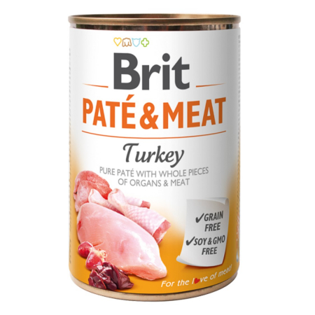 Caini - Brit Pate and Meat Turkey 400 g