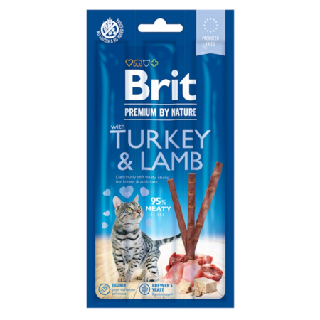 Super Reduceri - Brit Premium By Nature Cat Sticks With Turkey and Lamb (3 sticks)