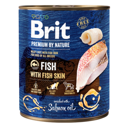 Hrana Umeda Caini - Brit Premium by Nature Fish with Fish Skin 800 g conserva