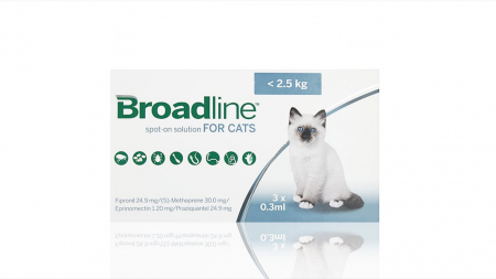 Pisici - Broadline Cat S, < 2.5 kg, 3 pipete