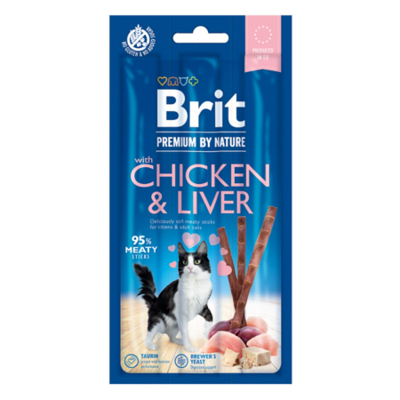 Promotii - Brit Premium By Nature Cat Sticks With Chicken and Liver (3 sticks)