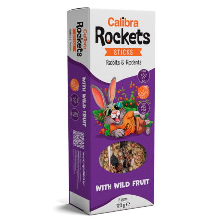 Hrana Rozatoare - Calibra Rockets Sticks Rabbits & Rodents Wild Fruit 120 g