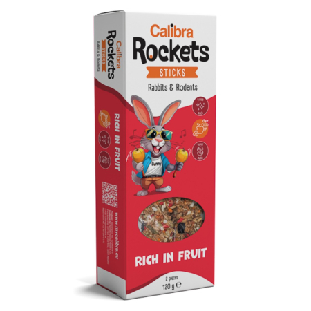Hrana Rozatoare - Calibra Rockets Sticks Rabbits & Rodents Fruits 120 g