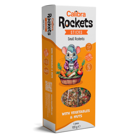 Hrana Rozatoare - Calibra Rockets Sticks Small Rodents Vegetables & Nuts 120 g