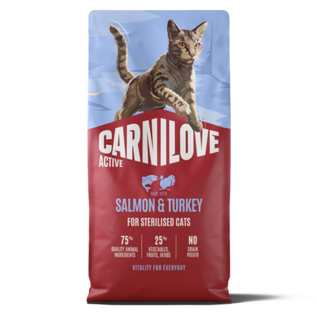 Hrana Uscata Pisici - Hrana uscata pisici, Carnilove Active Cat Dry Salmon & Turkey Sterilised Adult All Breeds 6 kg