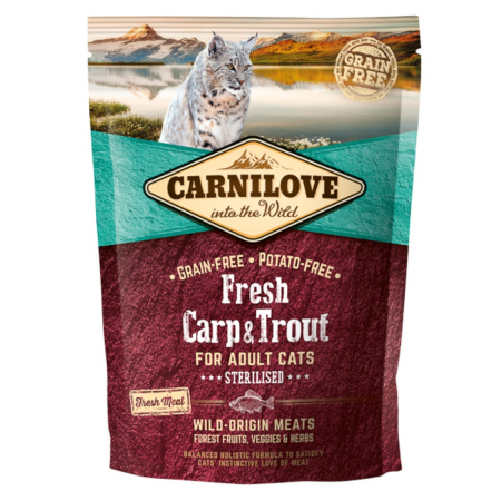 Hrana Uscata Pisici - Carnilove Fresh Carp & Trout Sterilised for Adult Cats 400 g