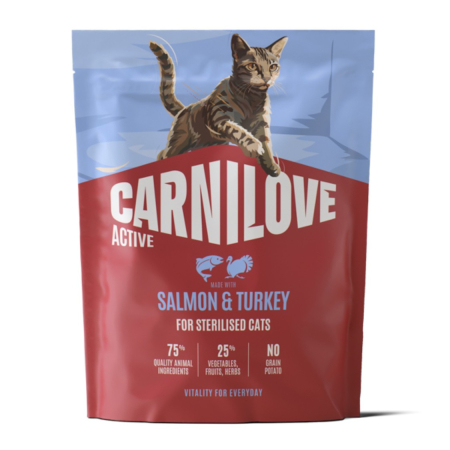 Hrana Uscata Pisici - Hrana uscata pisici, Carnilove Active Cat Dry Salmon & Turkey Sterilised Adult All Breeds 400 g
