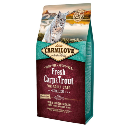 Hrana Uscata Pisici - Carnilove Fresh Carp & Trout Sterilised for Adult Cats 6 kg