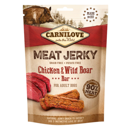 Caini - Carnilove Jerky Chicken and Wild Boar Bar 100 g