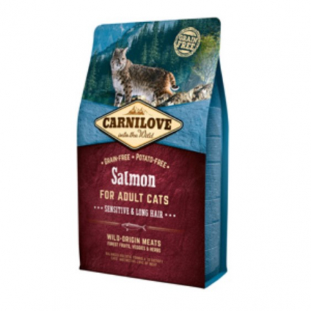 Hrana Uscata Pisici - Carnilove Salmon Cats Sensitive and Long Hair 2 kg