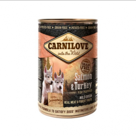 Caini - Carnilove Wild Meat Salmon and Turkey for Puppies 400 g