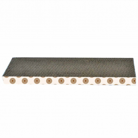 Ansambluri de joaca, sisaluri - Carton de zgariat pentru pisici, model floricele, 40×10.16×3.17 cm, Multicolor