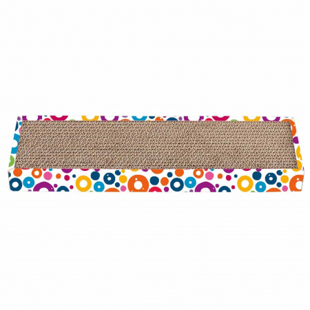 Pisici - Carton de zgariat pentru pisici, model tabla, 45.72×12.7×4.45 cm, Multicolor
