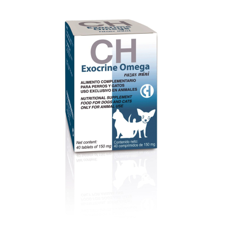 Afectiuni Digestive - CH Exocrine Omega Supliment nutritiv pentru câini și pisici cu insuficiență pancreatică exocrină 40 tbl