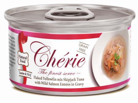 Hrana Umeda - Cherie Adult Cat Grain Free Mix Fulgi de Ton cu Somon Salbatic in Sos  80 g