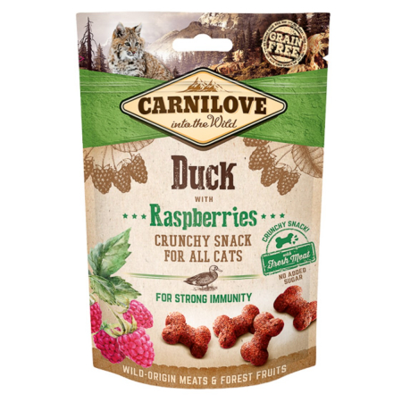 Pisici - Carnilove Cat Crunchy Snack Duck with Raspberries 50 g