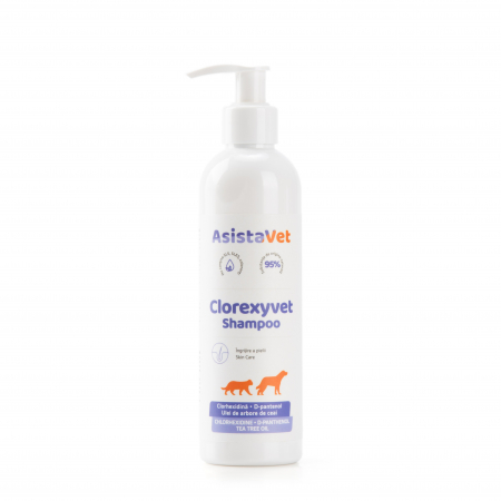 Dermatologice Pisici - Sampon dermatologic antiseptic si hidratant cu clorhexidina 3% Clorexyvet