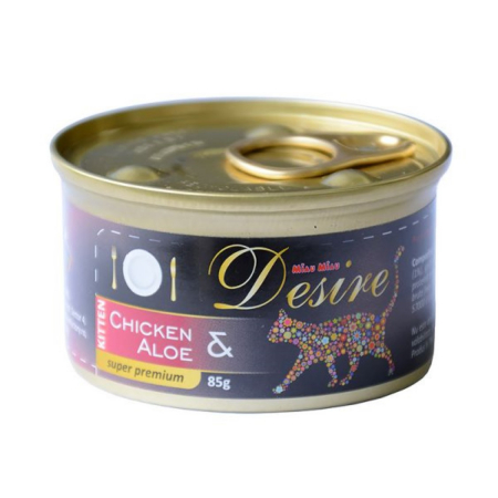 Hrana Umeda - Conserva DESIRE Kitten Pui File si Aloe in Gelatina 85g